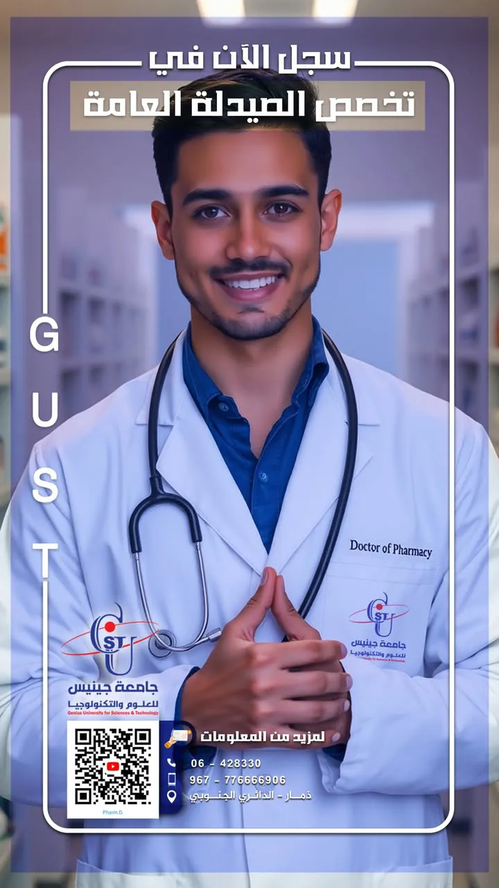 🎓 #التسجيل_مفتوح | تخصص الصيدلة العامة في جامعة جينيس للعلوم والتكنولوجيا 💊 بو...